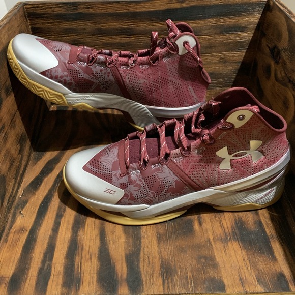 Under Armour Curry 2 Retro Mens Basketball Shoes Red‎ 3026052-601 Sz M10-W11.5 - Picture 3 of 8